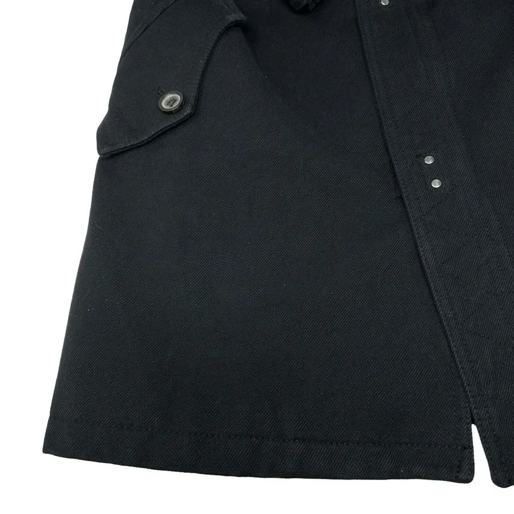 ZARA MAN Black Tag Coat Black Zip Hook Closure Cotton Wool Poly Blend‎ Small